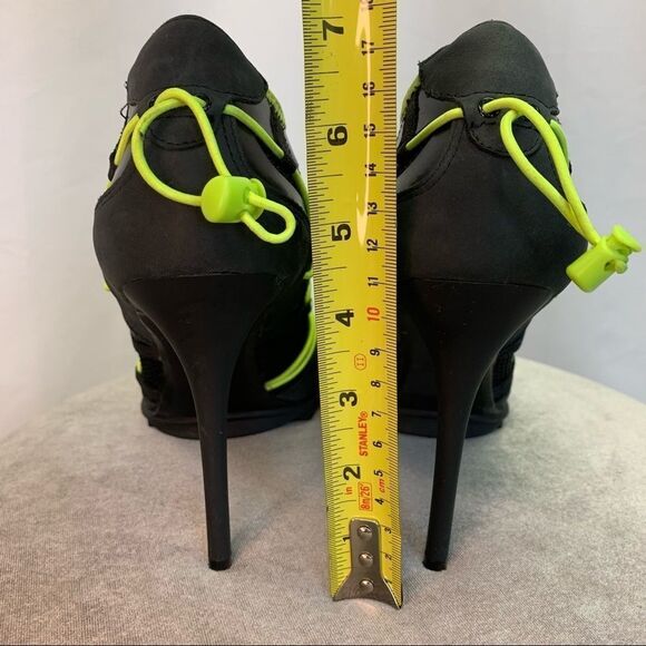 dkny Black Neon Lancy Athletic high heel ankle bootie size 8.5 - Picture 5 of 8